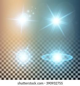Creative concept Vector set of glow light effect stars bursts with sparkles isolated on black background. For illustration template art design, banner for Christmas celebrate, magic flash energy ray.
