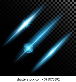 Creative concept Vector set of glow light effect stars bursts with sparkles isolated on black background. For illustration template art design, banner for Christmas celebrate, magic flash energy ray.