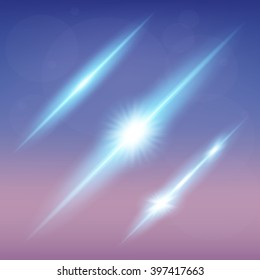 Creative concept Vector set of glow light effect stars bursts with sparkles isolated on black background. For illustration template art design, banner for Christmas celebrate, magic flash energy ray.