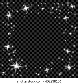 Creative concept Vector set of glow light effect stars bursts with sparkles isolated on black background. For illustration template art design, banner for Christmas celebrate, magic flash energy ray.