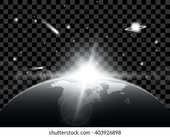 Creative concept Vector set of glow light effect stars bursts with sparkles isolated on black background. For illustration template art design, banner for Christmas celebrate, magic flash energy ray.