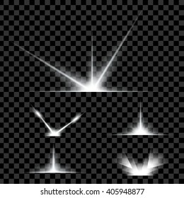 Creative concept Vector set of glow light effect stars bursts with sparkles isolated on black background. For illustration template art design, banner for Christmas celebrate, magic flash energy ray.
