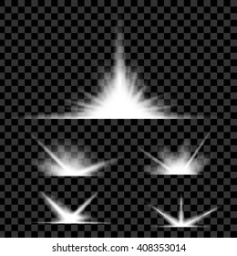 Creative concept Vector set of glow light effect stars bursts with sparkles isolated on black background. For illustration template art design, banner for Christmas celebrate, magic flash energy ray.
