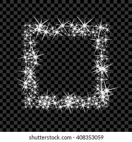 Creative concept Vector set of glow light effect stars bursts with sparkles isolated on black background. For illustration template art design, banner for Christmas celebrate, magic flash energy ray.
