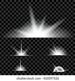 Creative concept Vector set of glow light effect stars bursts with sparkles isolated on black background. For illustration template art design, banner for Christmas celebrate, magic flash energy ray.
