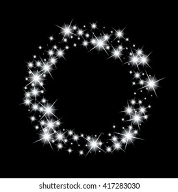Creative concept Vector set of glow light effect stars bursts with sparkles isolated on black background. For illustration template art design, banner for Christmas celebrate, magic flash energy ray.