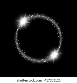 Creative concept Vector set of glow light effect stars bursts with sparkles isolated on black background. For illustration template art design, banner for Christmas celebrate, magic flash energy ray.