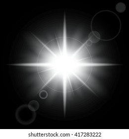 Creative concept Vector set of glow light effect stars bursts with sparkles isolated on black background. For illustration template art design, banner for Christmas celebrate, magic flash energy ray.