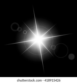 Creative concept Vector set of glow light effect stars bursts with sparkles isolated on black background. For illustration template art design, banner for Christmas celebrate, magic flash energy ray.