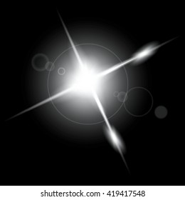 Creative concept Vector set of glow light effect stars bursts with sparkles isolated on black background. For illustration template art design, banner for Christmas celebrate, magic flash energy ray.
