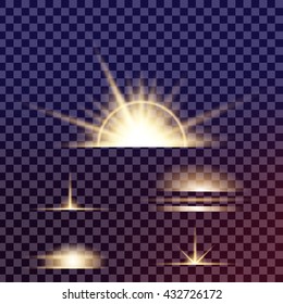 Creative concept Vector set of glow light effect stars bursts with sparkles isolated on black background. For illustration template art design, banner for Christmas celebrate, magic flash energy ray.