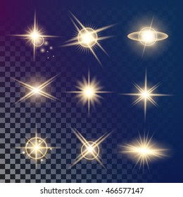 Creative concept Vector set of glow light effect stars bursts with sparkles isolated on black background. For illustration template art design, banner for Christmas celebrate, magic flash energy ray.
