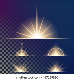Creative concept Vector set of glow light effect stars bursts with sparkles isolated on black background. For illustration template art design, banner for Christmas celebrate, magic flash energy ray.