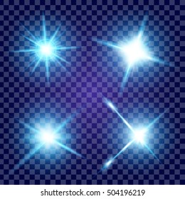 Creative concept Vector set of glow light effect stars bursts with sparkles isolated on black background. For illustration template art design, banner for Christmas celebrate, magic flash energy ray.