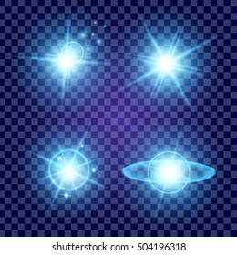 Creative concept Vector set of glow light effect stars bursts with sparkles isolated on black background. For illustration template art design, banner for Christmas celebrate, magic flash energy ray.