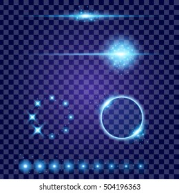 Creative concept Vector set of glow light effect stars bursts with sparkles isolated on black background. For illustration template art design, banner for Christmas celebrate, magic flash energy ray.