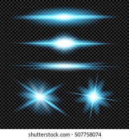 Creative concept Vector set of glow light effect stars bursts with sparkles isolated on black background. For illustration template art design, banner for Christmas celebrate, magic flash energy ray.