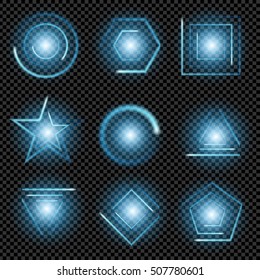 Creative concept Vector set of glow light effect stars bursts with sparkles isolated on black background. For illustration template art design, banner for Christmas celebrate, magic flash energy ray.
