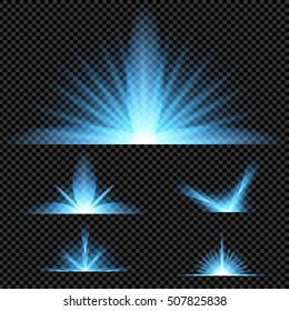 Creative concept Vector set of glow light effect stars bursts with sparkles isolated on black background. For illustration template art design, banner for Christmas celebrate, magic flash energy ray.