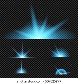 Creative concept Vector set of glow light effect stars bursts with sparkles isolated on black background. For illustration template art design, banner for Christmas celebrate, magic flash energy ray.