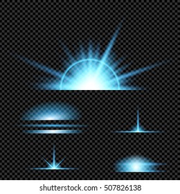 Creative concept Vector set of glow light effect stars bursts with sparkles isolated on black background. For illustration template art design, banner for Christmas celebrate, magic flash energy ray.