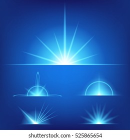 Creative concept Vector set of glow light effect stars bursts with sparkles isolated on black background. For illustration template art design, banner for Christmas celebrate, magic flash energy ray.