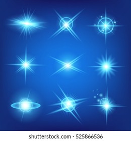 Creative concept Vector set of glow light effect stars bursts with sparkles isolated on black background. For illustration template art design, banner for Christmas celebrate, magic flash energy ray.
