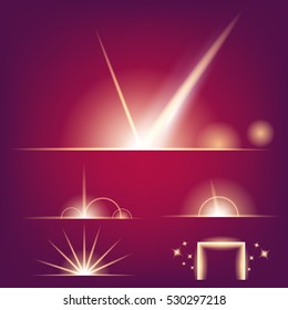 Creative concept Vector set of glow light effect stars bursts with sparkles isolated on black background. For illustration template art design, banner for Christmas celebrate, magic flash energy ray.