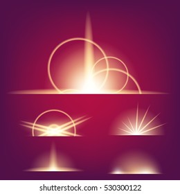 Creative concept Vector set of glow light effect stars bursts with sparkles isolated on black background. For illustration template art design, banner for Christmas celebrate, magic flash energy ray.