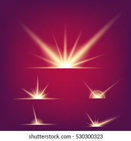 Creative concept Vector set of glow light effect stars bursts with sparkles isolated on black background. For illustration template art design, banner for Christmas celebrate, magic flash energy ray.