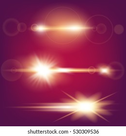 Creative concept Vector set of glow light effect stars bursts with sparkles isolated on black background. For illustration template art design, banner for Christmas celebrate, magic flash energy ray.