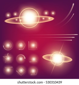 Creative concept Vector set of glow light effect stars bursts with sparkles isolated on black background. For illustration template art design, banner for Christmas celebrate, magic flash energy ray.