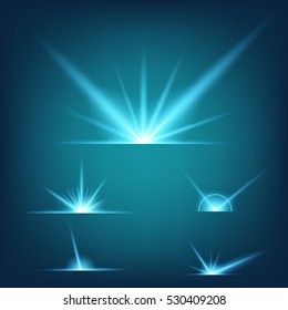 Creative concept Vector set of glow light effect stars bursts with sparkles isolated on black background. For illustration template art design, banner for Christmas celebrate, magic flash energy ray.