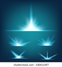 Creative concept Vector set of glow light effect stars bursts with sparkles isolated on black background. For illustration template art design, banner for Christmas celebrate, magic flash energy ray.