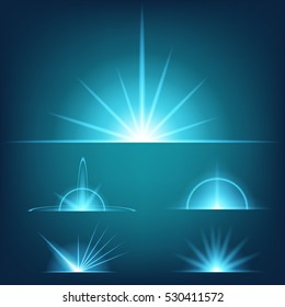 Creative concept Vector set of glow light effect stars bursts with sparkles isolated on black background. For illustration template art design, banner for Christmas celebrate, magic flash energy ray.