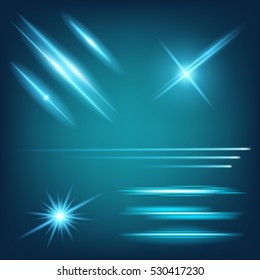 Creative concept Vector set of glow light effect stars bursts with sparkles isolated on black background. For illustration template art design, banner for Christmas celebrate, magic flash energy ray.