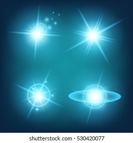Creative concept Vector set of glow light effect stars bursts with sparkles isolated on black background. For illustration template art design, banner for Christmas celebrate, magic flash energy ray.