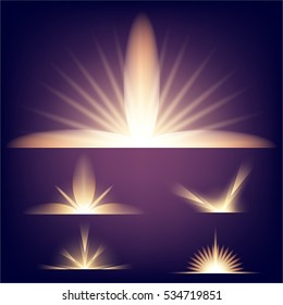 Creative concept Vector set of glow light effect stars bursts with sparkles isolated on black background. For illustration template art design, banner for Christmas celebrate, magic flash energy ray.