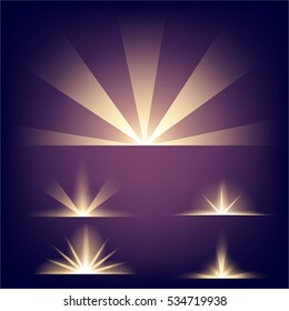 Creative concept Vector set of glow light effect stars bursts with sparkles isolated on black background. For illustration template art design, banner for Christmas celebrate, magic flash energy ray.