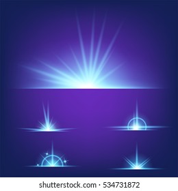 Creative concept Vector set of glow light effect stars bursts with sparkles isolated on black background. For illustration template art design, banner for Christmas celebrate, magic flash energy ray.