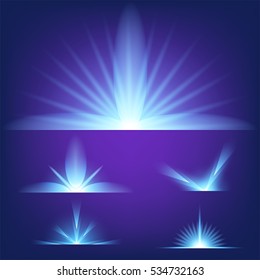 Creative concept Vector set of glow light effect stars bursts with sparkles isolated on black background. For illustration template art design, banner for Christmas celebrate, magic flash energy ray.
