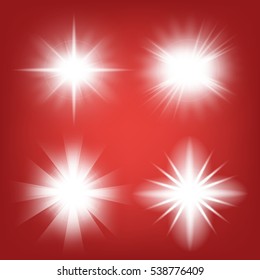Creative concept Vector set of glow light effect stars bursts with sparkles isolated on black background. For illustration template art design, banner for Christmas celebrate, magic flash energy ray.