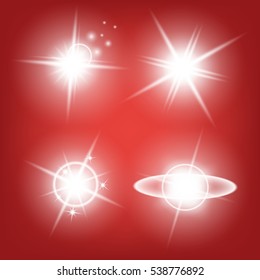 Creative concept Vector set of glow light effect stars bursts with sparkles isolated on black background. For illustration template art design, banner for Christmas celebrate, magic flash energy ray.
