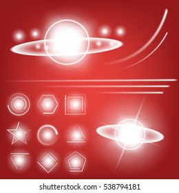 Creative concept Vector set of glow light effect stars bursts with sparkles isolated on black background. For illustration template art design, banner for Christmas celebrate, magic flash energy ray.