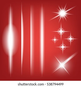 Creative concept Vector set of glow light effect stars bursts with sparkles isolated on black background. For illustration template art design, banner for Christmas celebrate, magic flash energy ray.