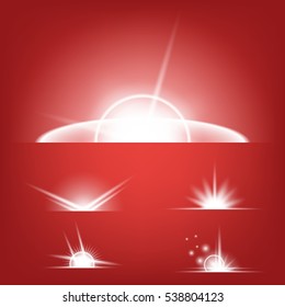 Creative concept Vector set of glow light effect stars bursts with sparkles isolated on black background. For illustration template art design, banner for Christmas celebrate, magic flash energy ray.