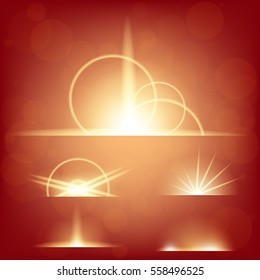 Creative concept Vector set of glow light effect stars bursts with sparkles isolated on black background. For illustration template art design, banner for Christmas celebrate, magic flash energy ray.
