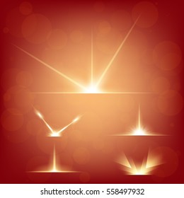 Creative concept Vector set of glow light effect stars bursts with sparkles isolated on black background. For illustration template art design, banner for Christmas celebrate, magic flash energy ray.