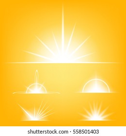 Creative concept Vector set of glow light effect stars bursts with sparkles isolated on black background. For illustration template art design, banner for Christmas celebrate, magic flash energy ray.