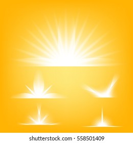 Creative concept Vector set of glow light effect stars bursts with sparkles isolated on black background. For illustration template art design, banner for Christmas celebrate, magic flash energy ray.